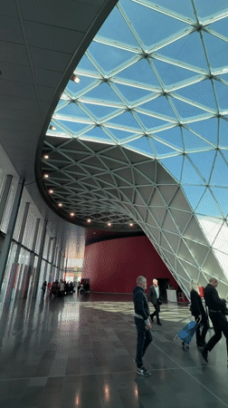Exhibition center draws crowds in Rho, Italy morning opening