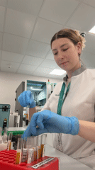 Moscow medical lab staff document routine testing operations