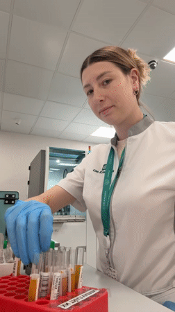 Moscow medical lab staff document routine testing operations