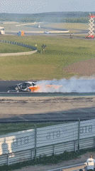 Drift car event at Russian race track draws crowds