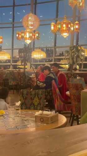 Traditional restaurant interior documented in Astana, Kazakhstan