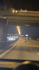 Nighttime highway travel recorded in Shushary, Russia