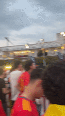Sanxenxo streets packed for outdoor football screening and celebrations