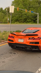 Orange Corvette with "DA GAINZ" plates spotted in Lorton