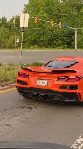 Orange Corvette with "DA GAINZ" plates spotted in Lorton