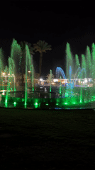 Colorful fountain display lights up Eilat night