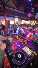 DJ performs at crowded Moscow sports bar nightclub
