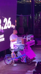 Bicycle DJ setup running at an outdoor event in Varna