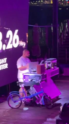 Bicycle DJ setup running at an outdoor event in Varna