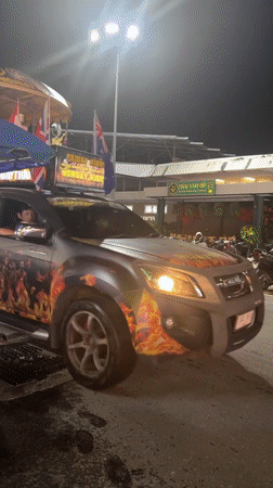 Phuket Pride night: Muay Thai trucks, street food, and neon-lit chaos