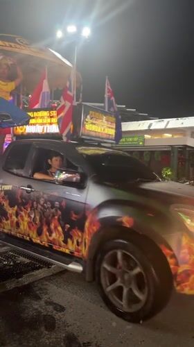 Phuket Pride night: Muay Thai trucks, street food, and neon-lit chaos