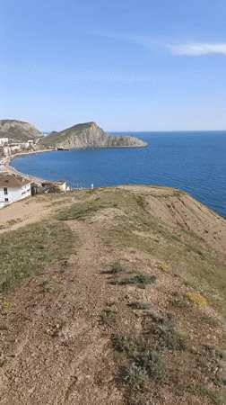 Coastal hills and seascape documented near Ordzhonikidze, Ukraine