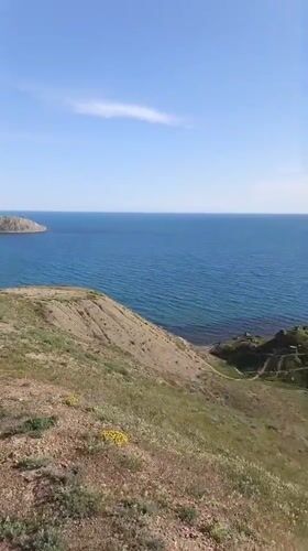 Coastal hills and seascape documented near Ordzhonikidze, Ukraine