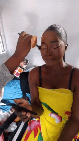Makeup session captured in Kubwa, Nigeria morning routine