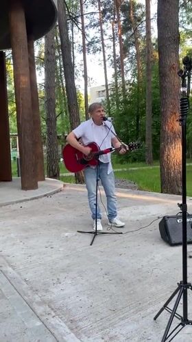 Musicians perform outdoor concert in Protvino park