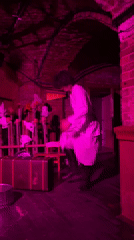 Theatrical rehearsal or performance captured in Moscow venue