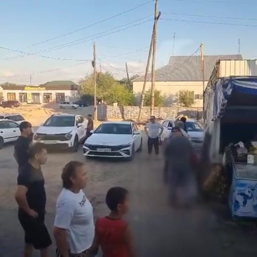 Everyday street life in Arys, Kazakhstan
