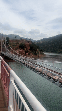 Tagharat suspension bridge documented from multiple angles in Morocco