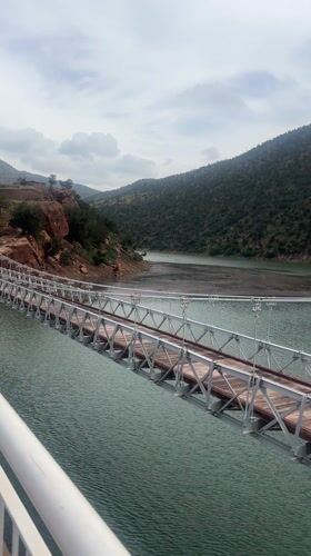 Tagharat suspension bridge documented from multiple angles in Morocco