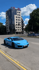 Light blue Lamborghini spotted parked in downtown Varna, Bulgaria
