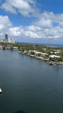 Panoramic waterfront views captured in Aventura residential area