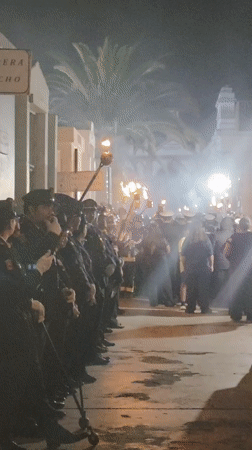 Nighttime torch procession observed near cemetery in Iquique, Chile