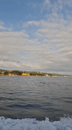 Boat journey filmed off Nusa Penida coast overnight