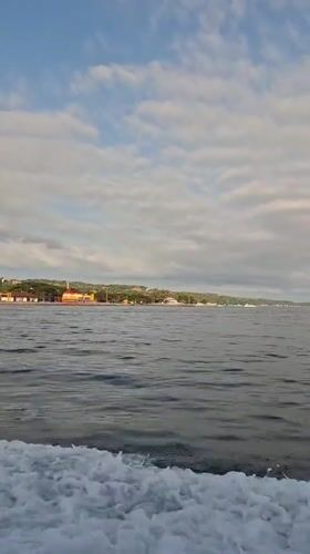 Boat journey filmed off Nusa Penida coast overnight