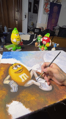 Artist paints M&M character on Buenos Aires street