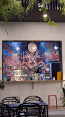 Casual cafe scenes and street cat documented in Lhokseumawe
