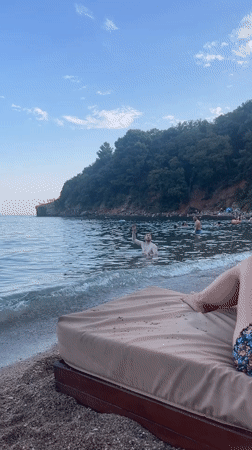Lazy afternoon on the Adriatic at Budva's Mogren Beach