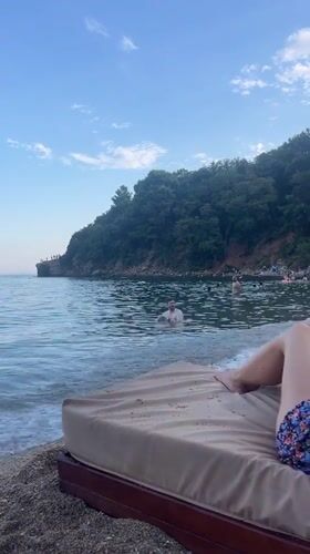 Lazy afternoon on the Adriatic at Budva's Mogren Beach
