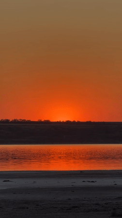 Sunset over Odesa's salt lake, rosé in hand