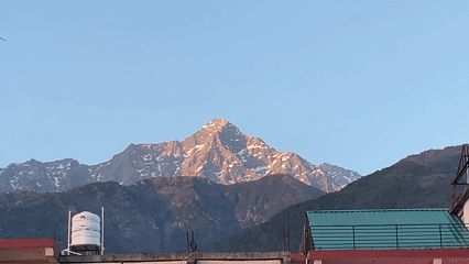 Sunset mountain views documented across Fatehpur, India