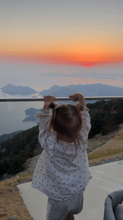 Sunset evening along the Fethiye waterfront and rooftops