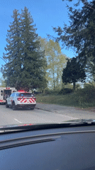 Emergency vehicles respond to incident in Surrey, Canada