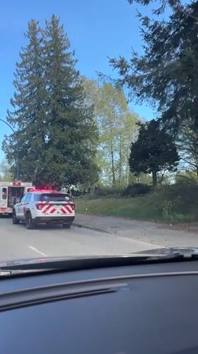 Emergency vehicles respond to incident in Surrey, Canada