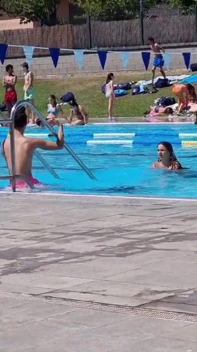 Summer pool day and youth soccer in Sant Joan Les Fonts