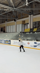 Two skaters enjoy afternoon session at Tbilisi ice rink