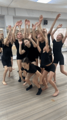 Young dancers rehearse choreographed routines at Votkinsk studio