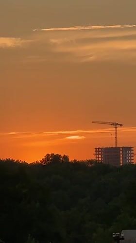 Sunset photography session in Nizhny Novgorod residential area