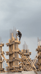 Rainy morning in Bishkek: construction sites, streets, and daily life