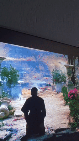 Film sequence with silhouetted figure observed in Blagoevgrad