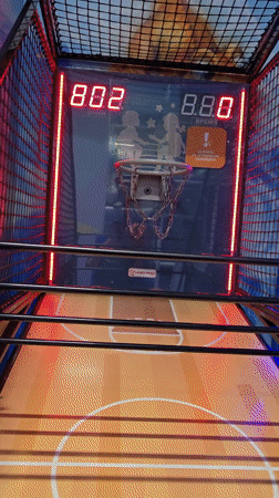Basketball arcade game score captured in Khimki