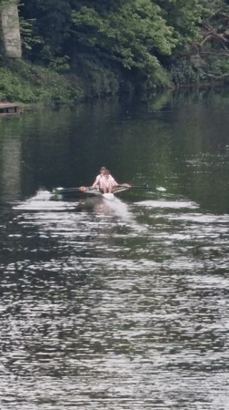 Solo rower spotted on calm Durham waters