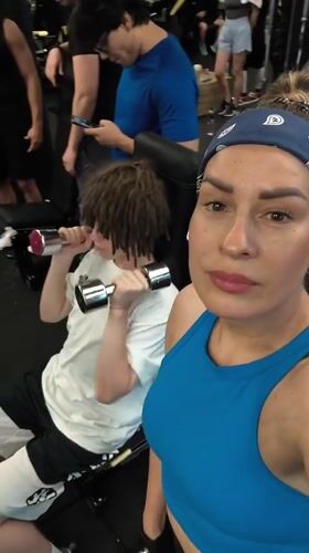 Gym selfies and a café moment in midday Almaty