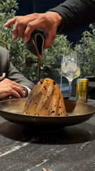 Evening dining experience captured at upscale restaurant