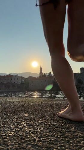 Golden hour settles over Budva's Adriatic waterfront