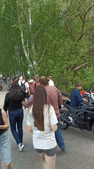 Motorcycle rally draws crowds to Izhevsk park featuring military displays