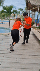 Evening recreation and entertainment observed at Venezuelan beach resort